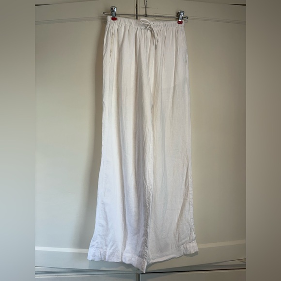 Women’s Cotton On Wide Leg White Linen Pants - Picture 1 of 4